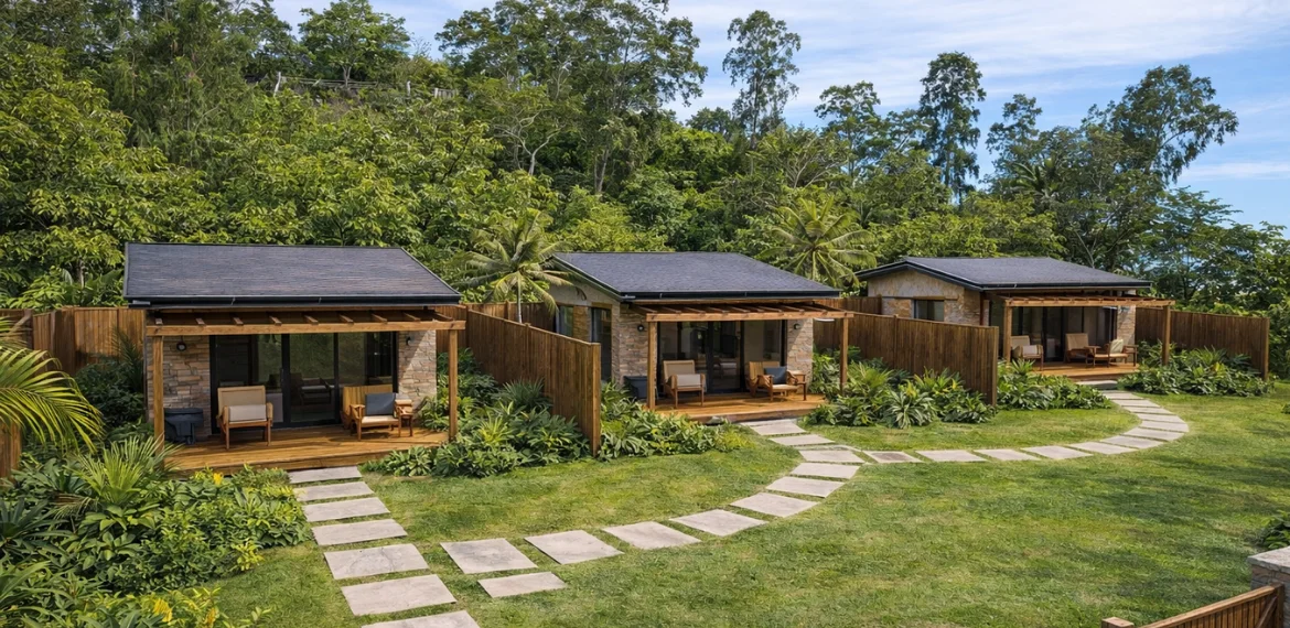 Render of a private courtyard cottage development