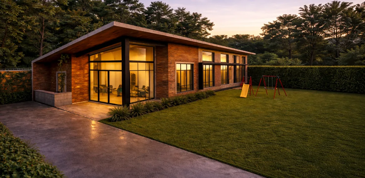 3D visualization of a tropical-style early childhood development centre
